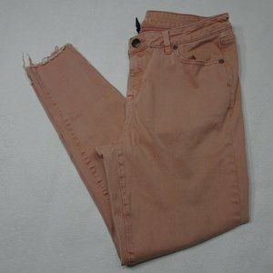 Lane Bryant Size 14 Mid Rise Super Stretch Ankle Jeans Raw Distressed Hem